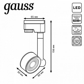 Светильник на штанге Gauss Track Light TR056 в Южноуральске - yuzhnouralsk.ok-mebel.com | фото 6