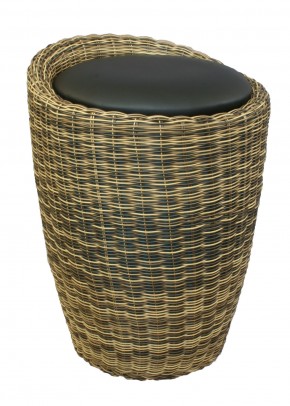 Табурет с местом для хранения LM-1100Rattan, чёрный в Южноуральске - yuzhnouralsk.ok-mebel.com | фото