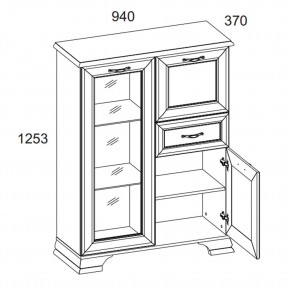 Тумба 1V2D1S, TIFFANY, цвет вудлайн кремовый в Южноуральске - yuzhnouralsk.ok-mebel.com | фото 2