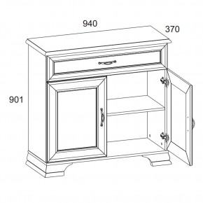 Тумба 2D1S, TIFFANY, цвет вудлайн кремовый в Южноуральске - yuzhnouralsk.ok-mebel.com | фото 3