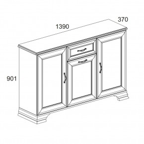 Тумба 3D1S, TIFFANY, цвет вудлайн кремовый в Южноуральске - yuzhnouralsk.ok-mebel.com | фото 2