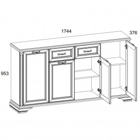 Тумба 4D1S, MONAKO, цвет Сосна винтаж/дуб анкона в Южноуральске - yuzhnouralsk.ok-mebel.com | фото 2