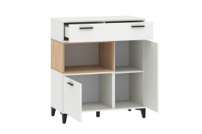 Тумба НМ 013.80 "Bergen" (Белый/Дуб бунратти) в Южноуральске - yuzhnouralsk.ok-mebel.com | фото 2
