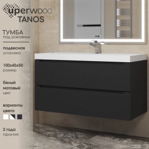 Тумба под раковину Uperwood Tanos 100 см, подвесная, черная матовая в Южноуральске - yuzhnouralsk.ok-mebel.com | фото 3