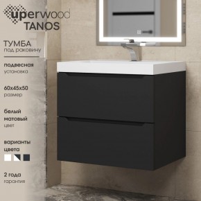 Тумба под раковину Uperwood Tanos 60 см, подвесная, черная матовая в Южноуральске - yuzhnouralsk.ok-mebel.com | фото 3