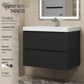 Тумба под раковину Uperwood Tanos 70 см, подвесная, черная матовая в Южноуральске - yuzhnouralsk.ok-mebel.com | фото 3