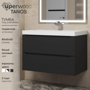 Тумба под раковину Uperwood Tanos 80 см, подвесная, черная матовая в Южноуральске - yuzhnouralsk.ok-mebel.com | фото 3