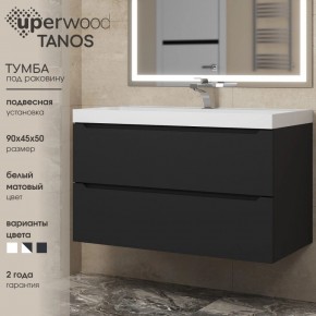 Тумба под раковину Uperwood Tanos 90 см, подвесная, черная матовая в Южноуральске - yuzhnouralsk.ok-mebel.com | фото 3
