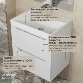 Тумба с раковиной Uperwood Tanos 50 см, подвесная, белая матовая в Южноуральске - yuzhnouralsk.ok-mebel.com | фото 6