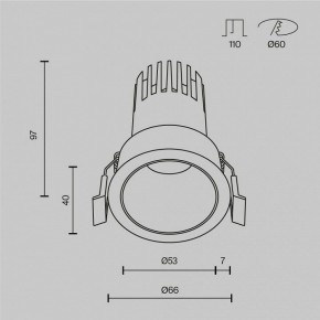 Встраиваемый светильник Maytoni Dip DL116-10W-4K-B в Южноуральске - yuzhnouralsk.ok-mebel.com | фото 10