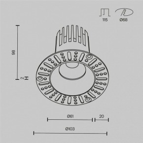 Встраиваемый светильник Maytoni Dip DL121-15W-2.7K-TRS-W в Южноуральске - yuzhnouralsk.ok-mebel.com | фото 10