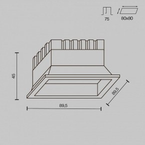 Встраиваемый светильник Maytoni Okno DL056-8W3-4-6K-B в Южноуральске - yuzhnouralsk.ok-mebel.com | фото 5