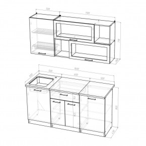 ЯНА Кухонный гарнитур Стандарт (1600 мм) в Южноуральске - yuzhnouralsk.ok-mebel.com | фото 2