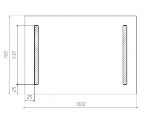 Зеркало Good Light 2-100 с подсветкой Домино (GL7016Z) в Южноуральске - yuzhnouralsk.ok-mebel.com | фото 3