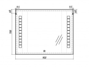 Зеркало Quadro 90 alum с подсветкой Sansa (SQ1018Z) в Южноуральске - yuzhnouralsk.ok-mebel.com | фото 7